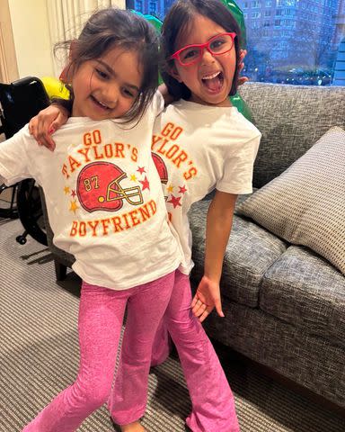 <p>hoda kotb/ Instagram</p> Hoda Kotb's daughters, Haley and Hope, celebrate the 2024 Super Bowl.