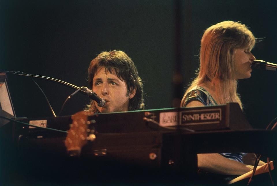 Paul McCartney and his wife Linda McCartney perform in Toronto with their band Wings on May 9, 1976.