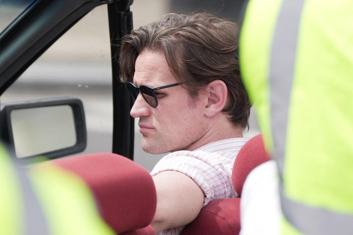 Matt Smith filming in Worthing for his latest TV series The Death of Bunny Munro <i>(Image: Sussex News and Pictures)</i>