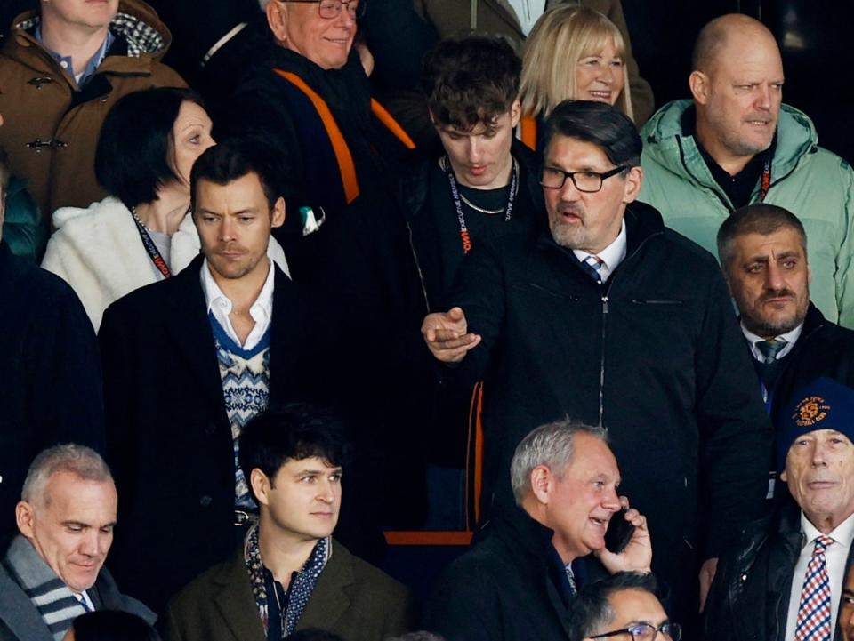 Styles was next to Luton legend Mick Harford (Action Images via Reuters)