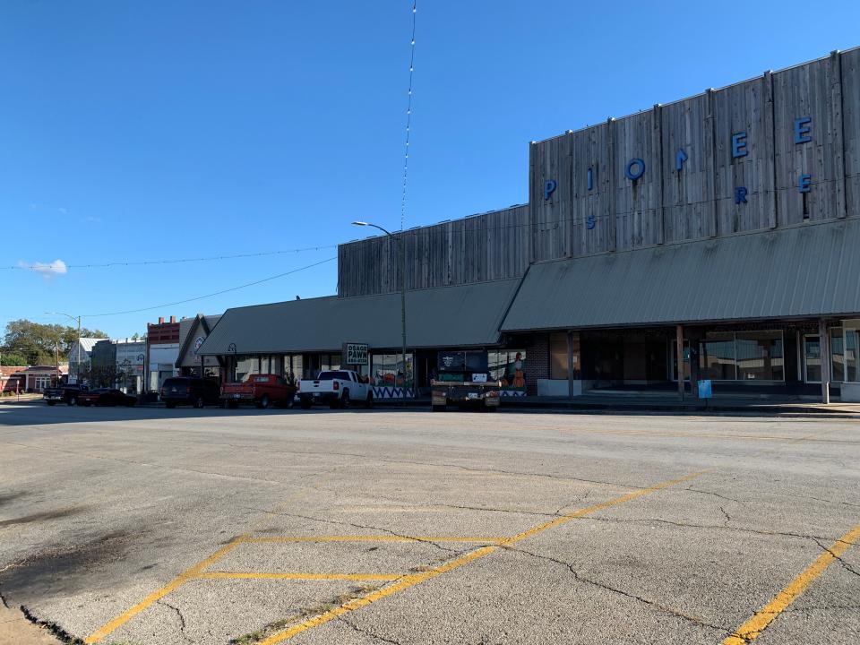Gentner Drummond owns the mostly empty building that once held his family’s general store in downtown Hominy in Osage County. The store started as a trading post doing business with Osage citizens.