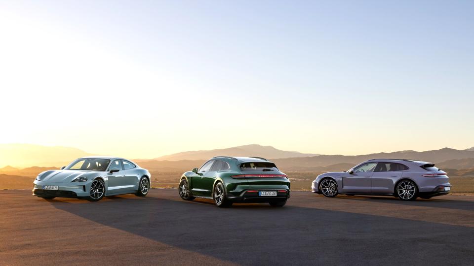 小改款Porsche Taycan兩款車型將具有至多 4 種動力選擇，其中包含後輪驅動或是四輪驅動版本。全新小改款車型預計於2024年春季起在各市場陸續問世。(圖片提供：Porsche Taiwan)