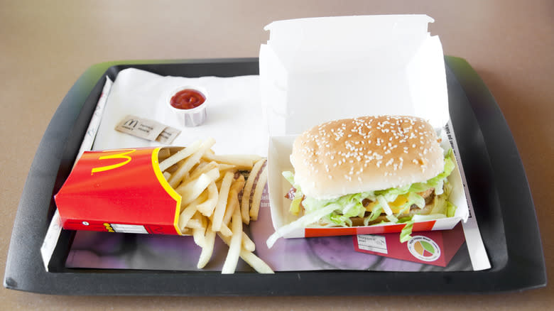 McDonald's burger and fries