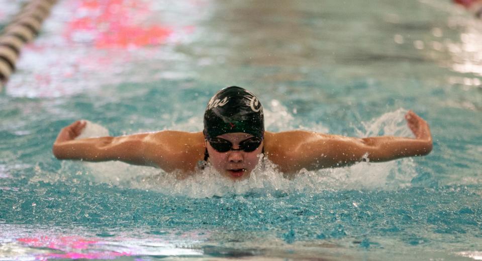 The 42nd annual Shore Conference Girls Swimming Championships takes place at Neptune Aquatic Center. 100 Yard Butterfly. Arabella Lee of Colts Neck wins the event. 
Neptune, NJ
Tuesday, February 2, 2022