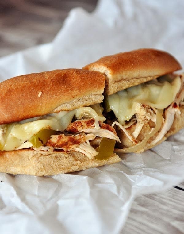 Slow Cooker Chicken Philly Sandwiches