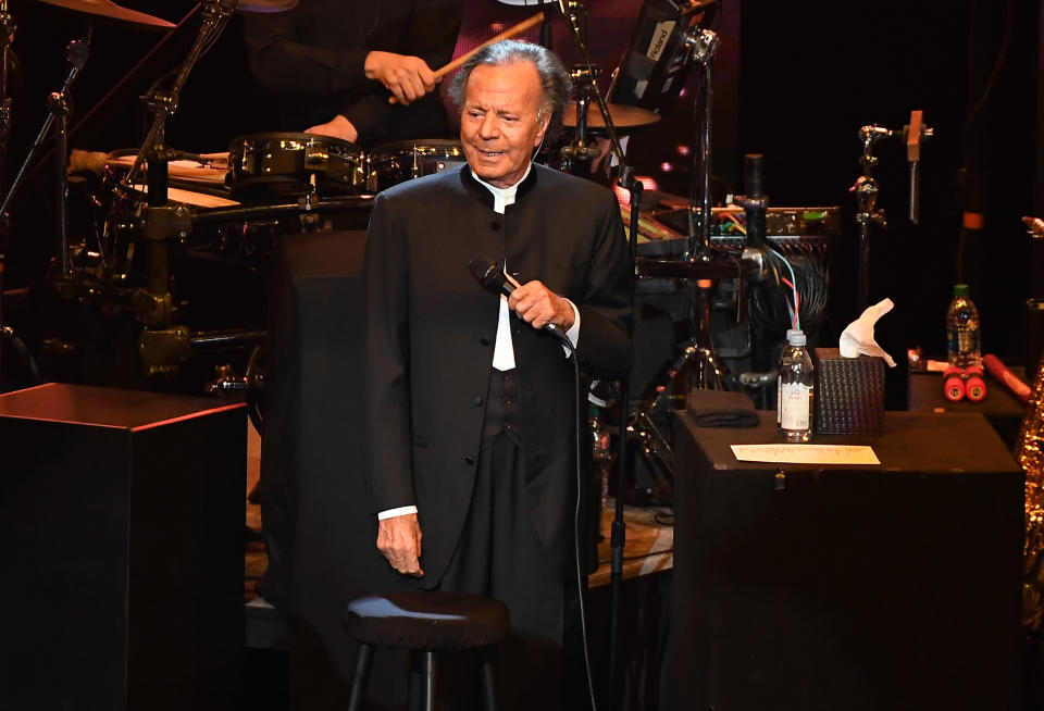 DULUTH, GEORGIA - DECEMBER 06: Julio Iglesias performs in concert at Infinite Energy Center on December 06, 2019 in Duluth, Georgia. (Photo by Paras Griffin/Getty Images)