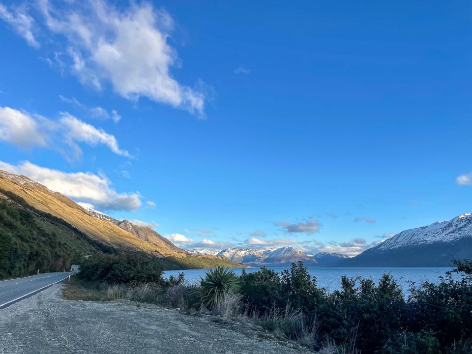 A view of the road leading to the Glenorchy tiny home.
