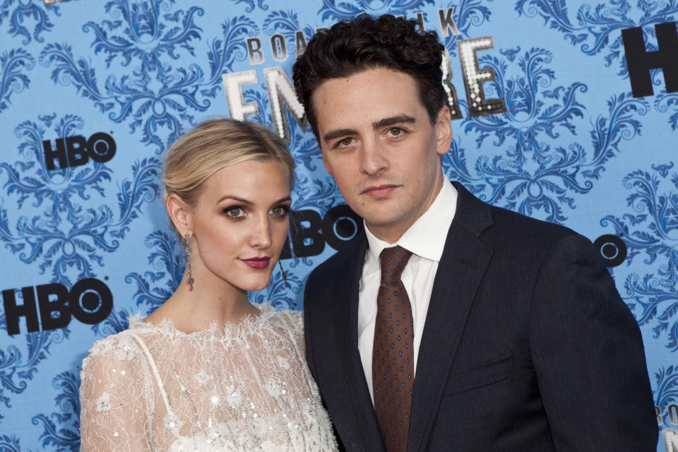 Actor Vincent Piazza and musician Ashlee Simpson attend the season three premiere of HBO's show "Boardwalk Empire" in New York