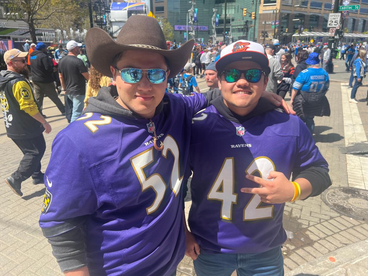 Jeamy and Jayden Pascual visited the NFL draft on Friday from Saginaw. But Jayden, a freshman at Michigan Technological University, needed to convince his dad to make the roughly 14-hour round trip a few days early to ensure the brothers could experience the draft together.