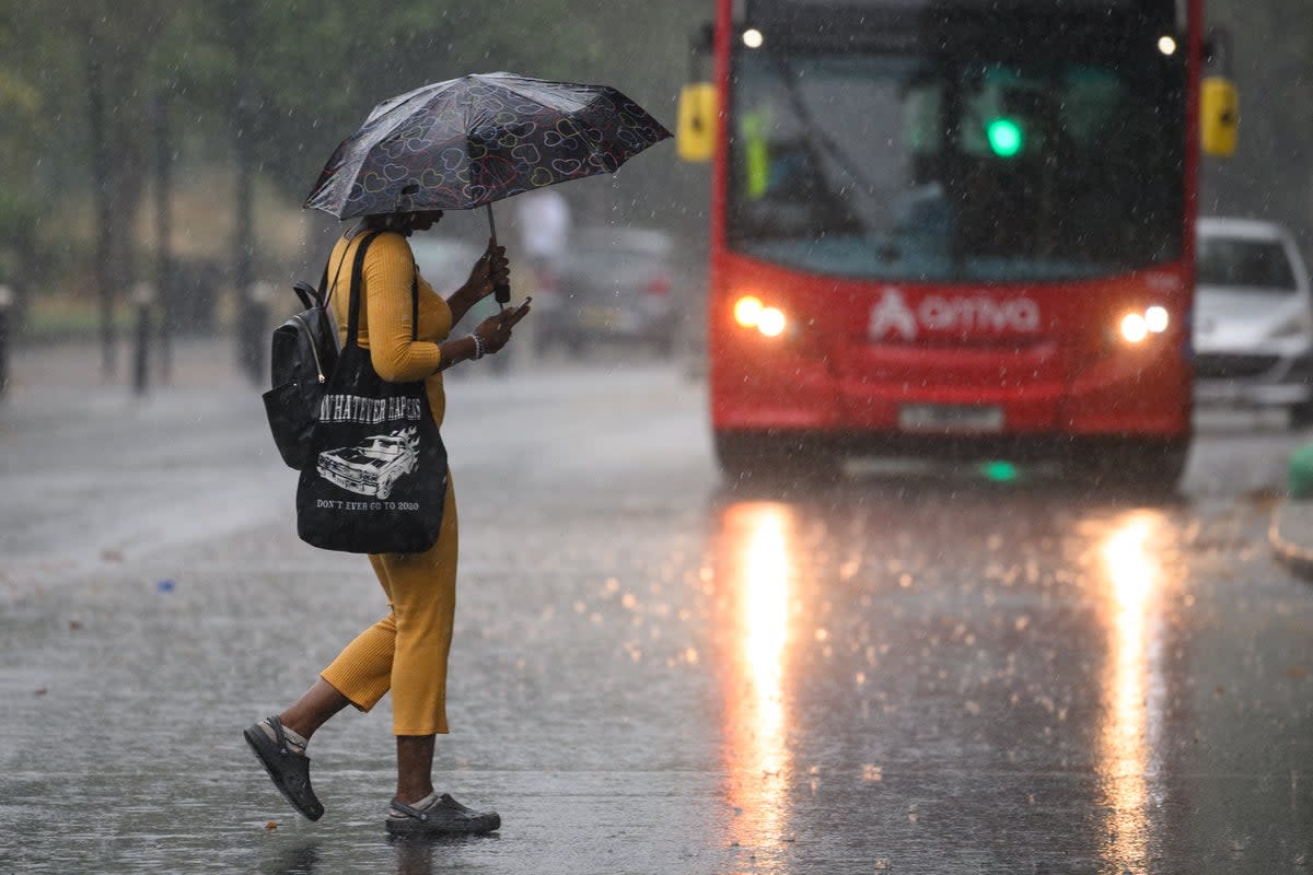 Showery weather and thunderstorms are forecast for early in the week  (Getty Images)