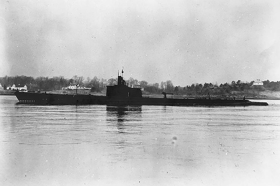 This Dec. 27, 1941, photo released by U.S. Navy shows USS Grenadier (SS-210) off Portsmouth, New Hampshire. Divers have found what they believe is the wreck of the U.S. Navy submarine lost 77 years ago in Southeast Asia, providing a coda to a stirring but little-known tale from World War II. (United States Navy via AP)