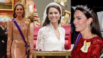 <p> <strong>While she may often get dressed up to the nines, the best Kate Middleton tiara moments only make up a handful of her official engagements over the years. Contrary to popular belief, the royals step out in the most regal of accessories on a small number of occasions.</strong> </p> <p> The Princess of Wales is no different, having put on sparkly headwear in public just over a dozen times. She first wore a tiara when she walked down the aisle with Prince William in 2011. Since then, the mother-of-three has donned priceless headpieces almost entirely for special state banquets or glittering receptions for the Diplomatic Corps held at Buckingham Palace - often stealing the show for the best royal tiara moments. </p> <p> Over the years, Kate has paired her sweeping ballgowns with a number of different tiaras from the royal vault - including the Cartier Halo Tiara and the Lotus Flower Tiara. However, the Lover's Knot Tiara, which was closely associated with Princess Diana, is her clear favourite. Prepare to be dazzled by these looks... </p>