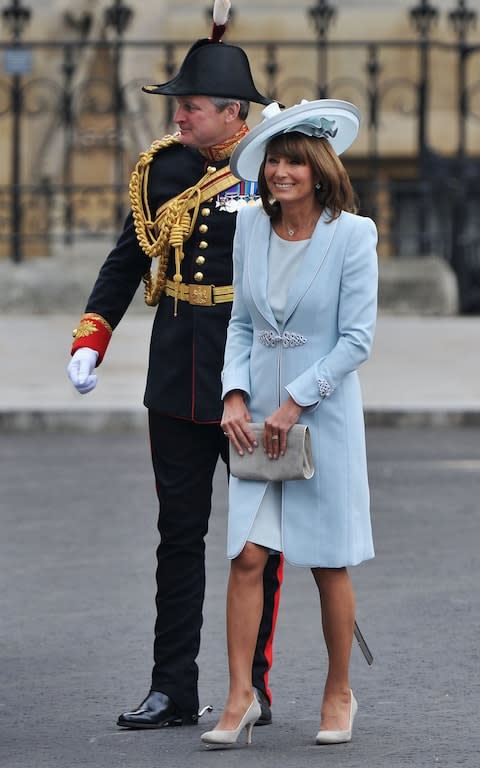 Carole Middleton at her daughter Catherine's royal wedding in 2011 - Credit: Getty