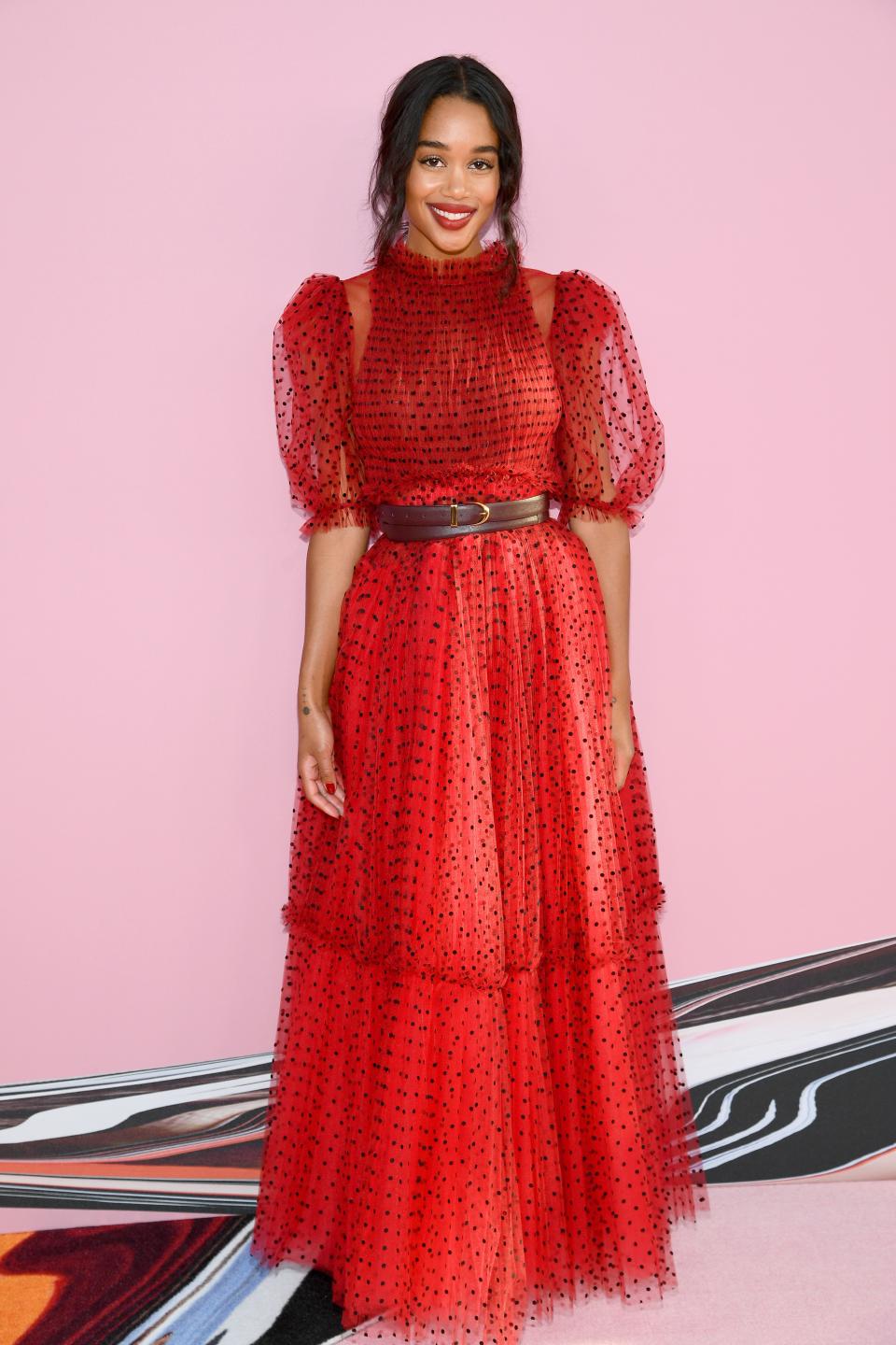 <h1 class="title">Laura Harrier in Khaite</h1><cite class="credit">Photo: Getty Images</cite>