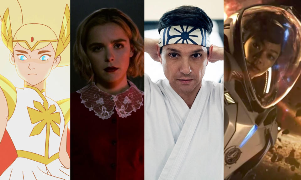 <em>She-Ra and the Princesses of Power</em>/<em>Chilling Adventures of Sabrina/Cobra Kai/Star Trek: Discovery </em>(Photo: Netflix/Everett Collection/CBS)