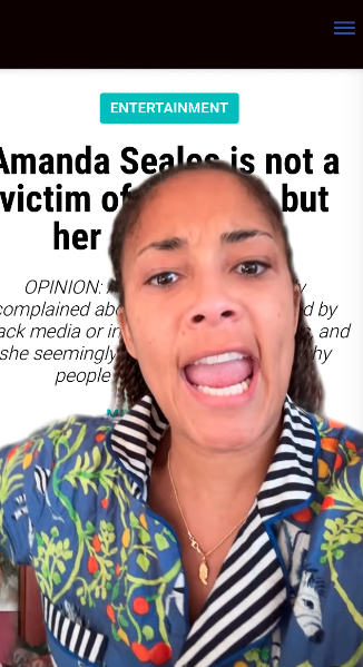 Amanda Seales expression of alarm, headline "Amanda Seales is not a HON." No explicit description of color or text