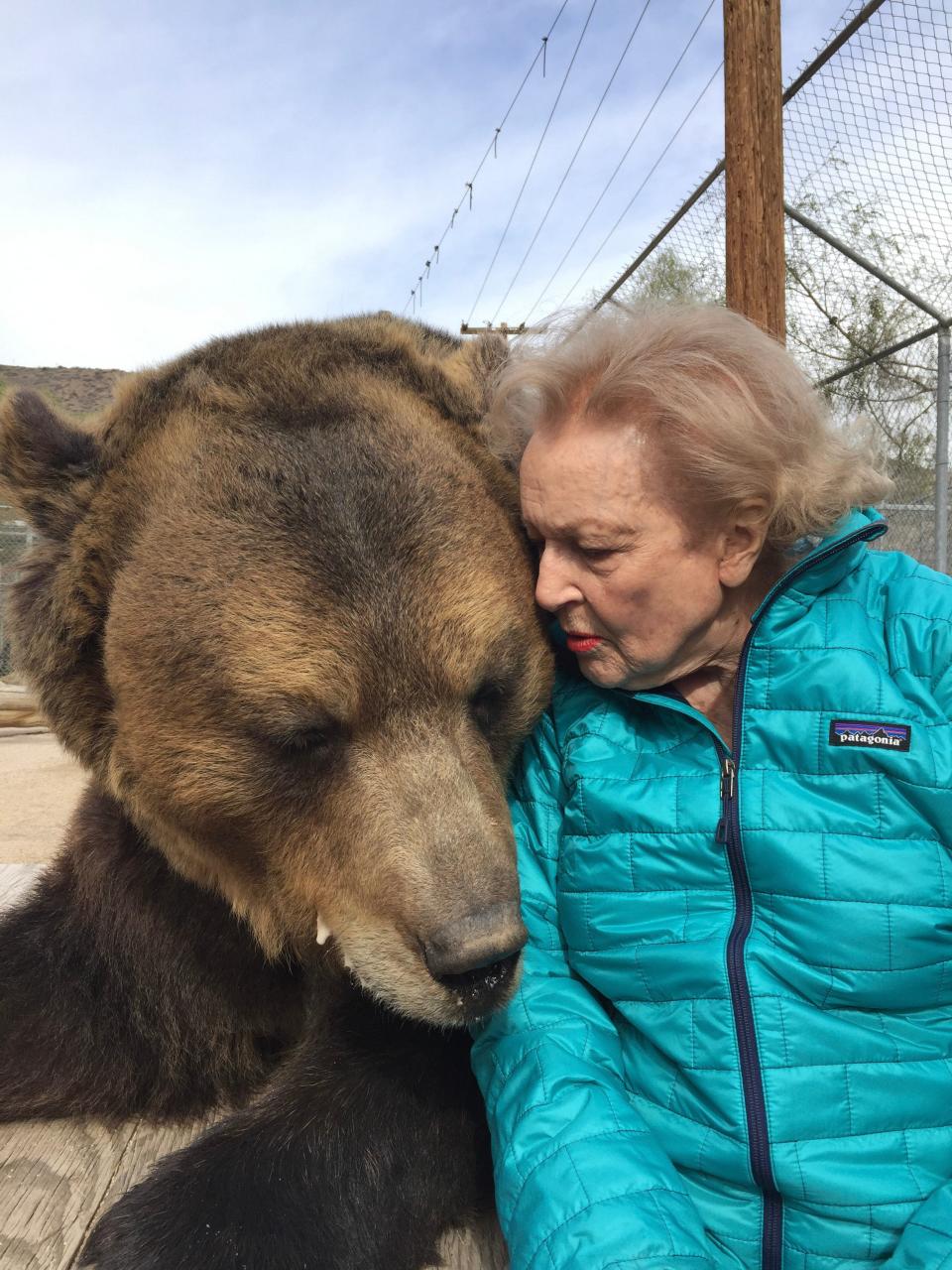 Betty White, a longtime animal rights activist, shares some quality time with a furry friend, in a scene from "Betty White: A Celebration," a documentary by Wisconsin filmmakers Steve Boettcher and Mike Trinklein.