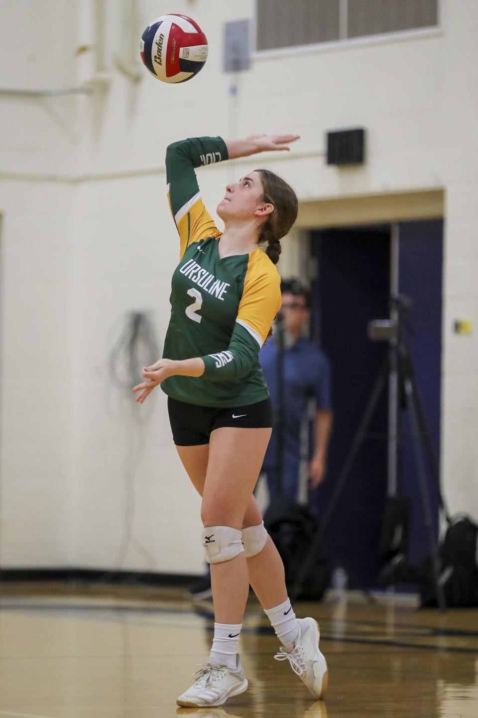 In the 2023 season, Ursuline's Maya Brausch was second in the Girls Greater Catholic League with 467 digs.