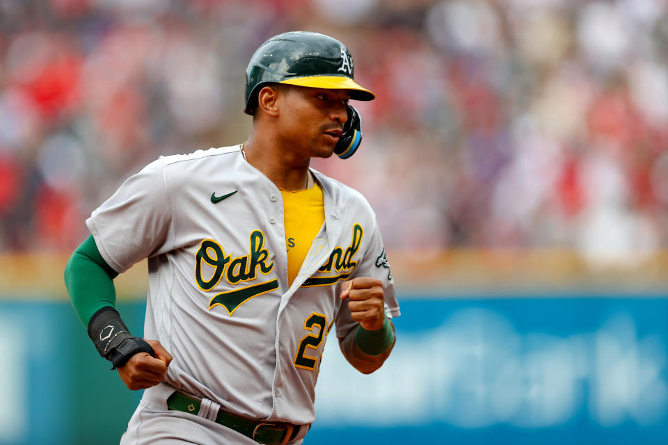 Oakland Athletics first baseman Christian Bethancourt (23) has some fantasy value