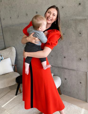 <p>Maria Sharapova/Instagram</p> Maria Sharapova and her son, Theordore.