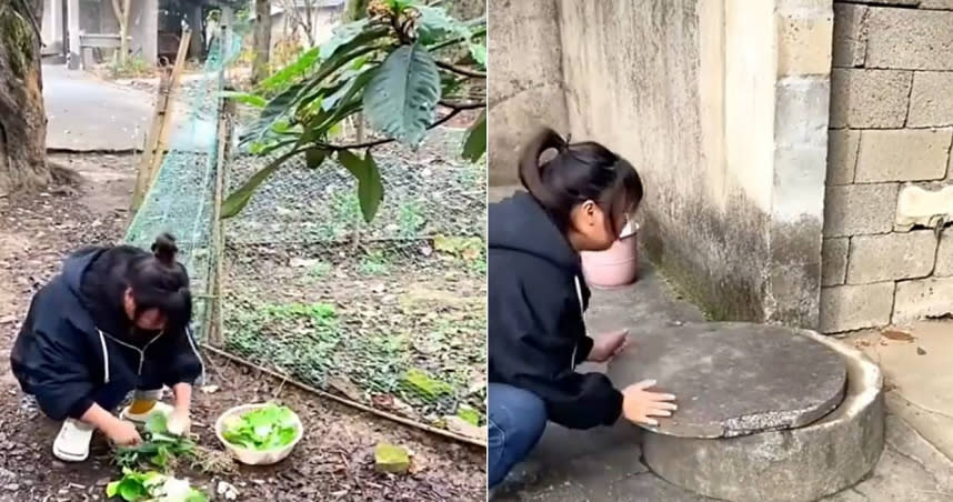 中國安徽一名女子，享受單身獨居的農村生活。（圖／翻攝自微博）