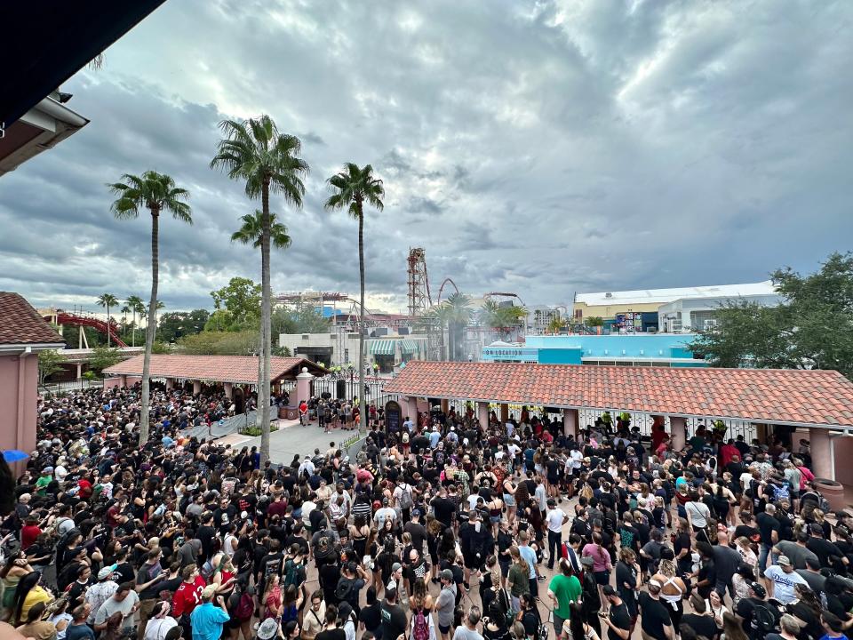 view of the halloween horror nights opening ceremony at universal orlando