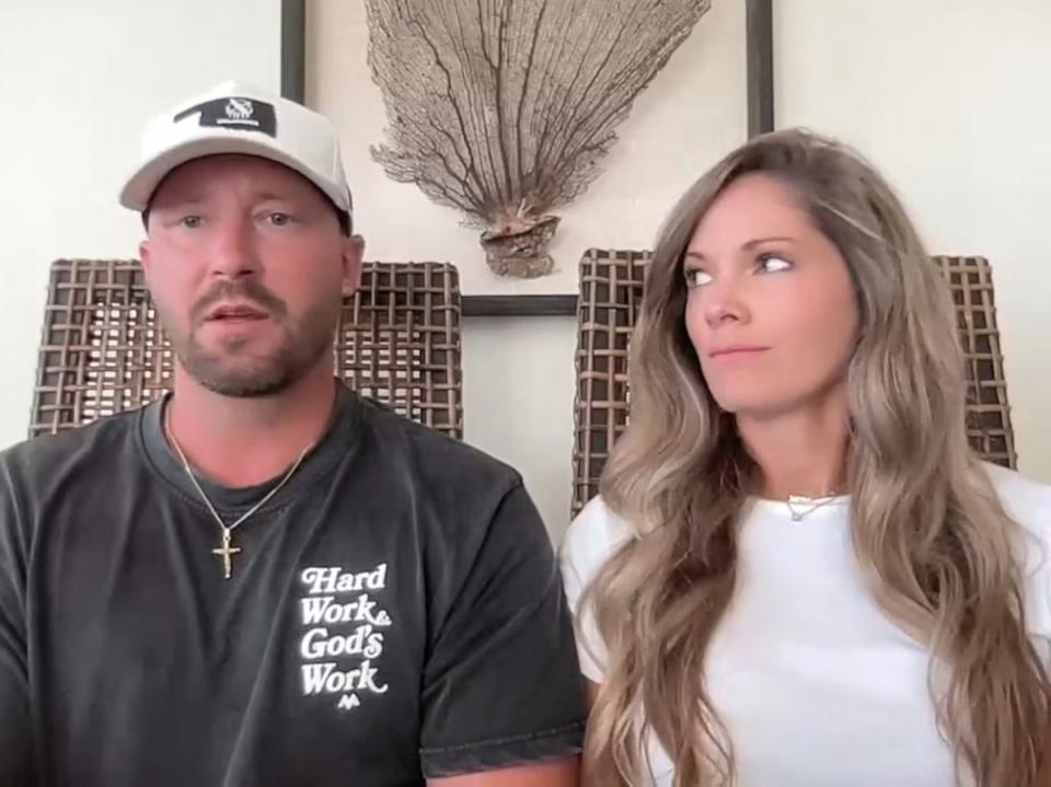 Ryan Watson, left, and his wife Valerie, appearing on “Good Morning America.” Watson was detained in Turks and Caicos and avoided a 12-year minimum prison sentence after he brought four rounds of ammunition onto the islands (screengrab/Good Morning America)