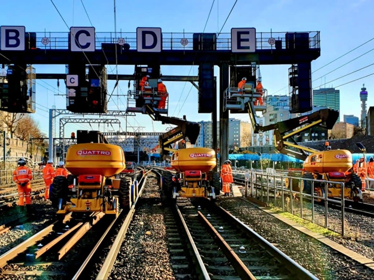 Delay reaction: Network Rail staff outside London Euston (Network Rail)