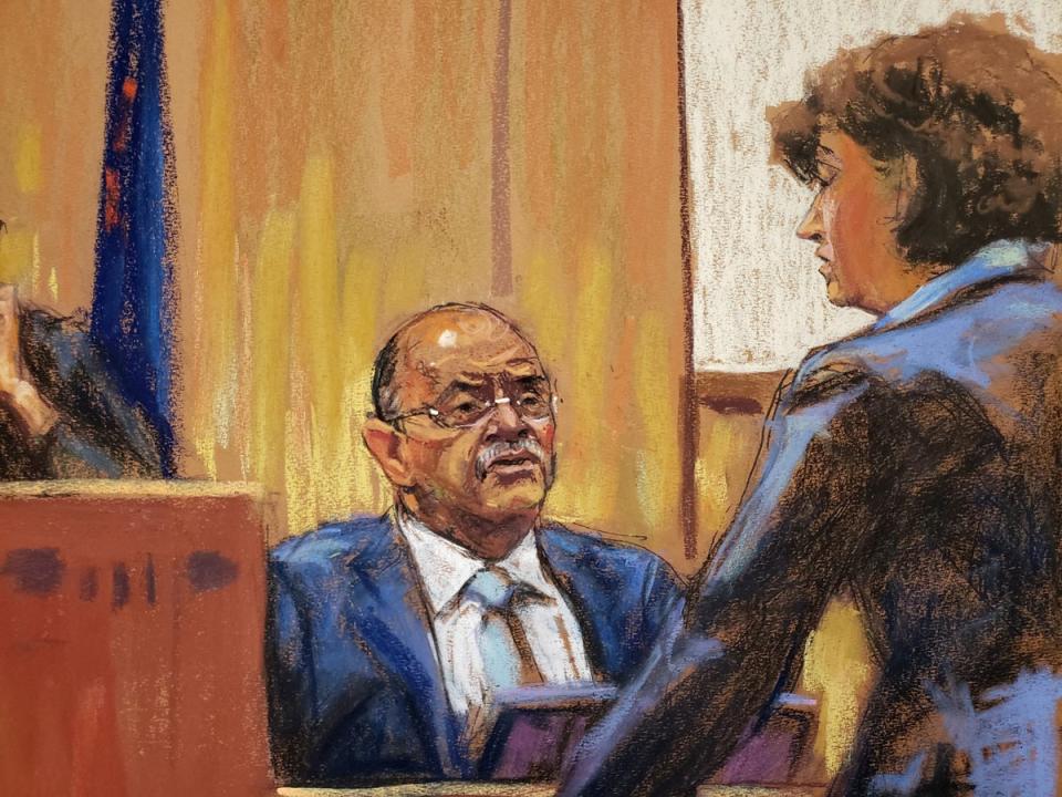 A courtroom sketch depicts former Trump Organization chief financial officer testifying in a criminal tax fraud trial in New York in  2022 (REUTERS)