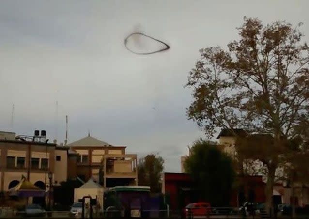 Similar black rings were spotted in recent years in Argentina (above) and England (below).