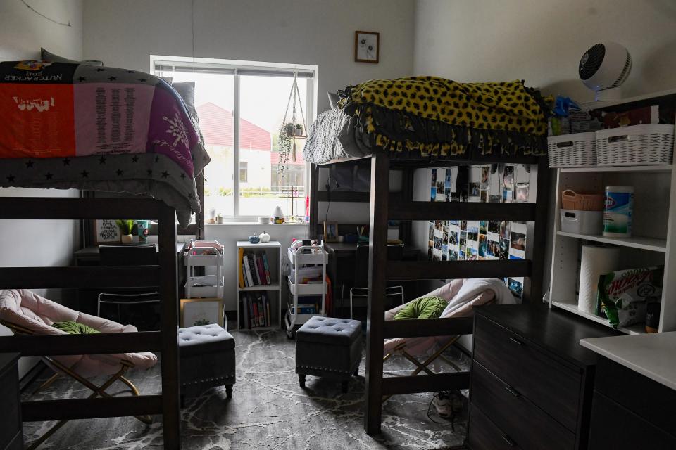 A living space in the new dormitory building, Ralph H. Wagoner Hall, on Friday, September 23, 2022, at Augustana University in Sioux Falls.