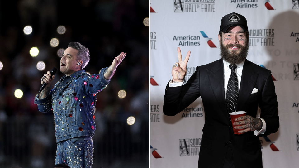 Robbie Williams (left) and Post Malone (right) (Photos: Reuters)