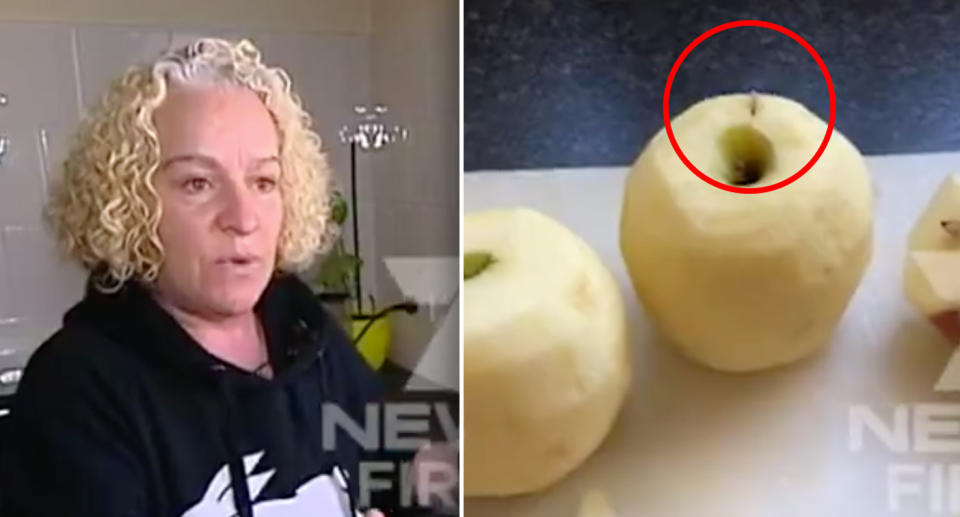 A Kellyville mother in Sydney's north-west said she found a needle in a Woolworths apple. 