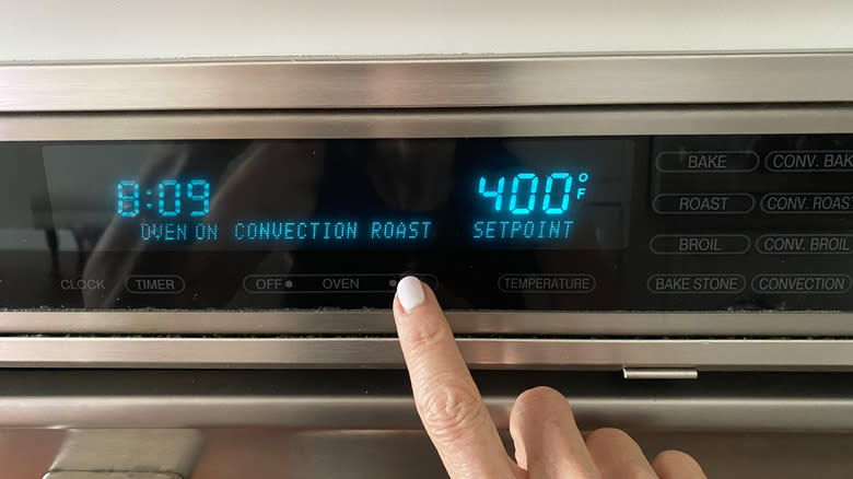 setting the oven temp