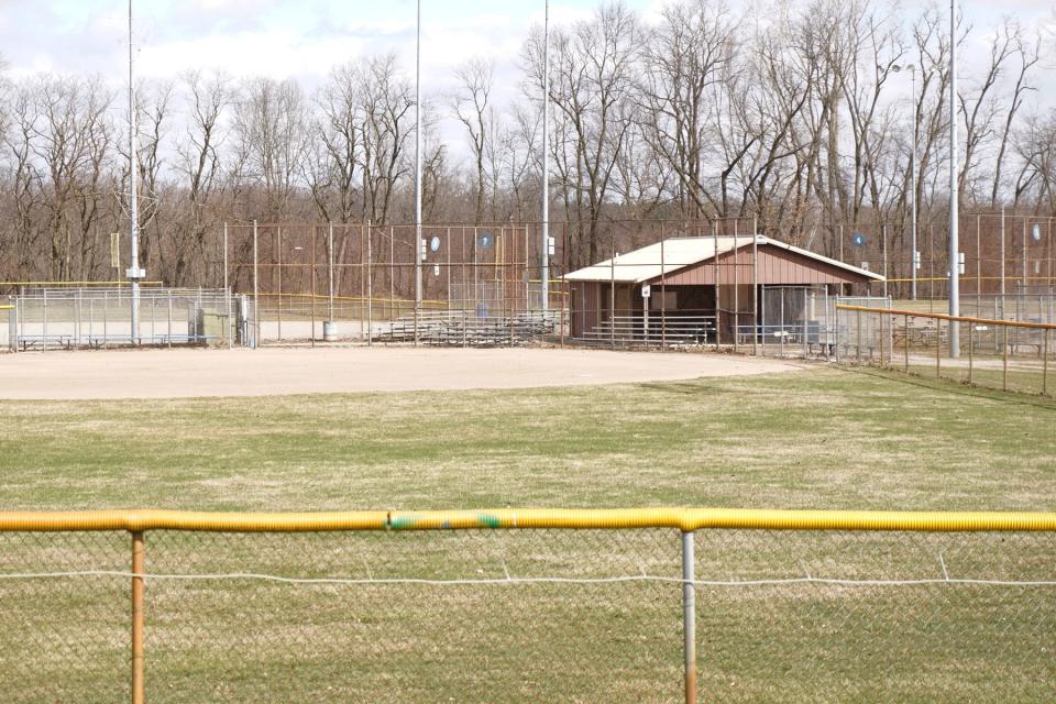 Adrian's Heritage Park is one of the city's most utilized parks because of its many ball fields including a softball field pictured Wednesday. The concession stand and bathrooms at the park's softball fields are among the targeted areas for repair if the city is awarded funding from a Michigan Department of Natural Resources Recreation Passport grant.