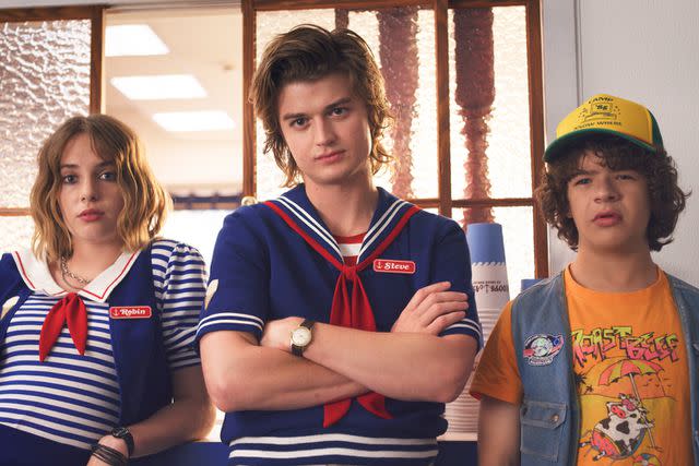 <p>Netlfix</p> From left: Maya Hawke, Joe Keery, and Gaten Matarazzo in 'Stranger Things' Season 3