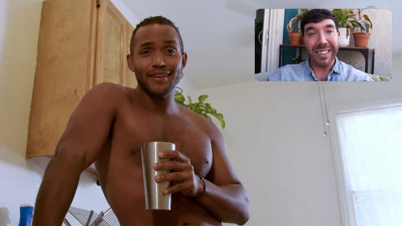 Ben (Matthew Scott Montgomery) FaceTimes his boyfriend, Marcus (Sterling Sulieman). Photo courtesy of Screamfest