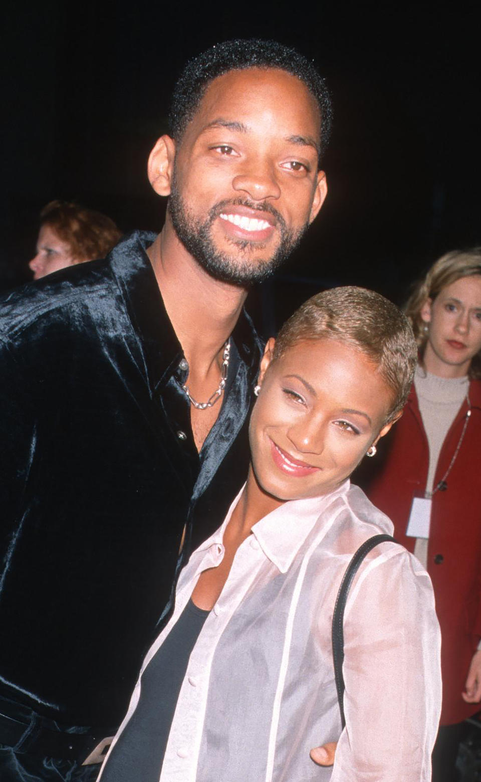 closeup of the couple during the '90s
