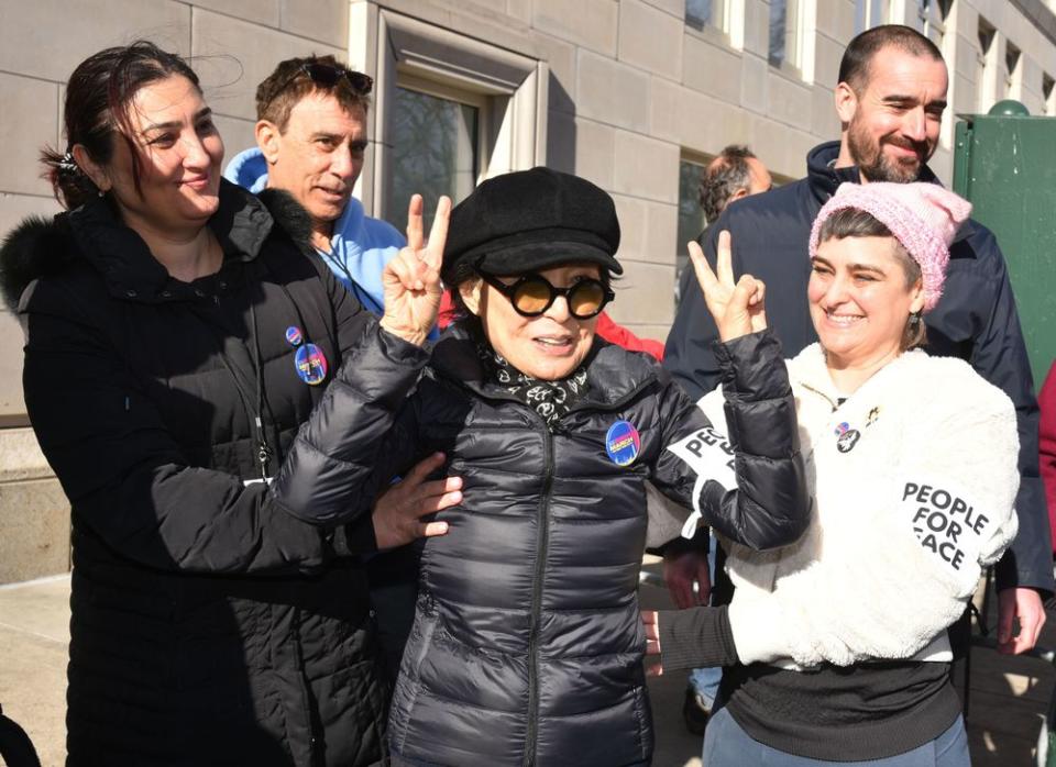 Yoko Ono at the Women's March in New York City