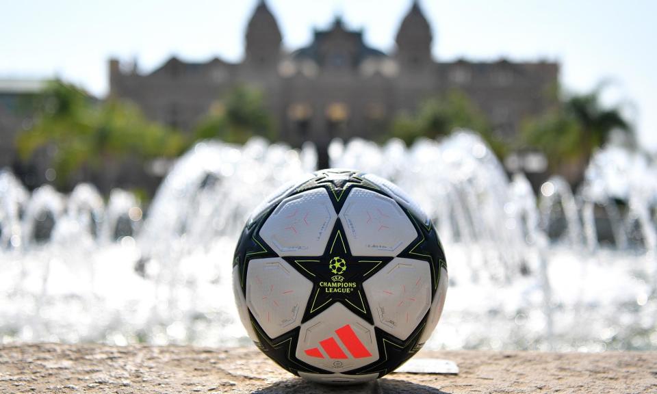 <span>The live draw for the 2024-25 Uefa Champions League will take place in Monaco on Thursday evening.</span><span>Photograph: Valerio Pennicino/Uefa/Getty Images</span>