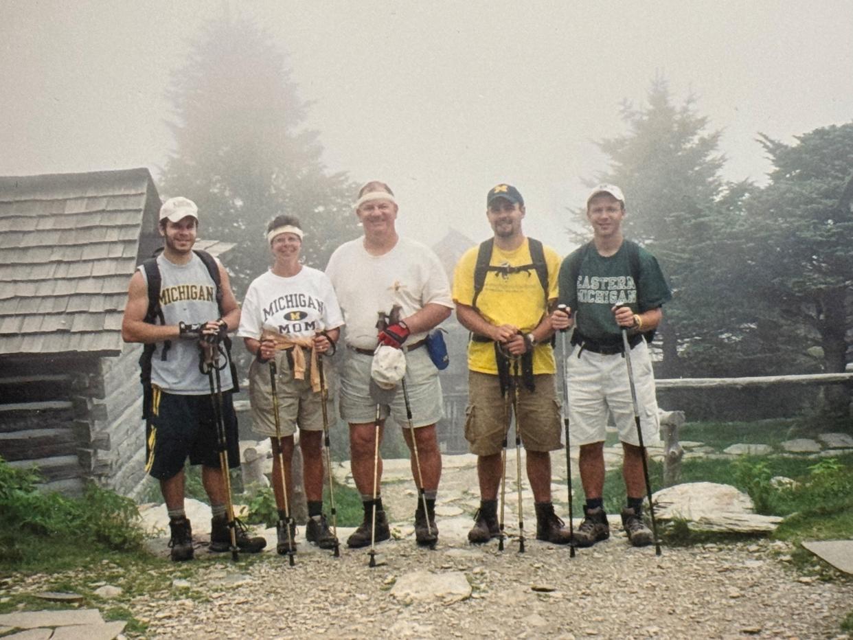 Richard and Pat Northrup began hiking up to the LeConte Lodge in 1980 and started a family tradition with their three sons. The family is photographed here in the early 2000s.
