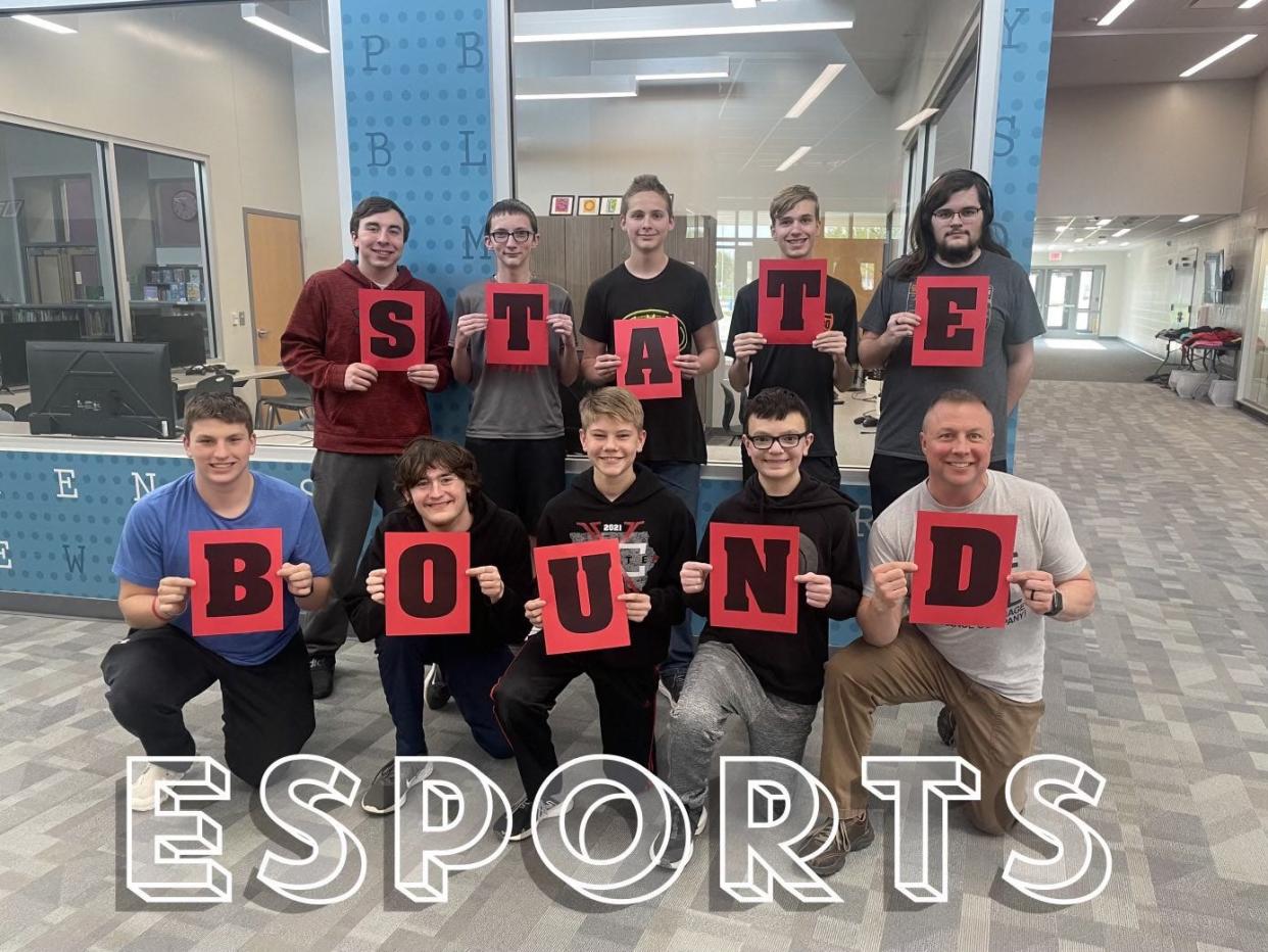 The ADM esports team poses for a photo after qualifying for the IAHSEA Spring Class 1 Mario Kart 8 State Tournament on June 1.