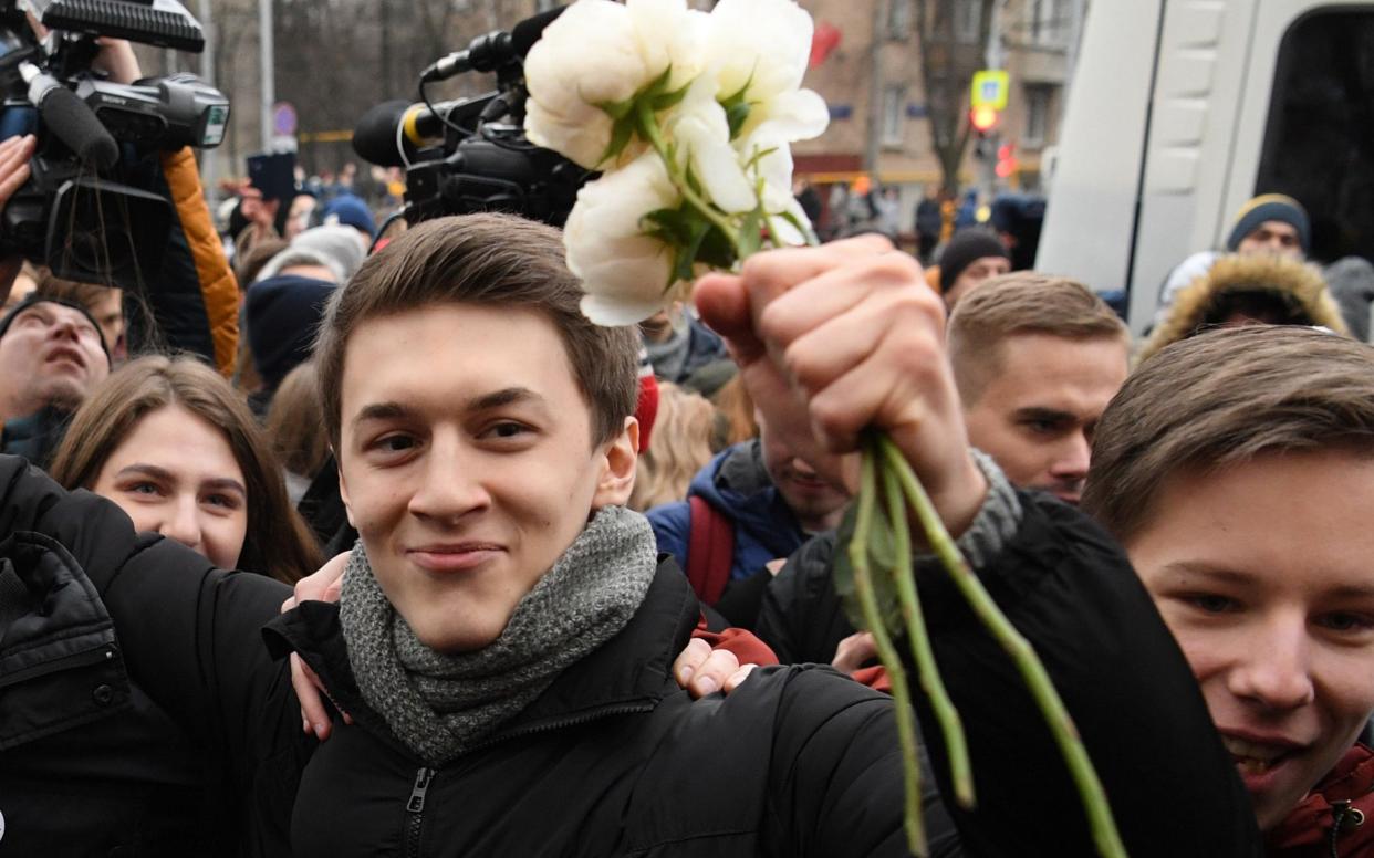 Russian student and blogger Yegor Zhukov last year - AFP