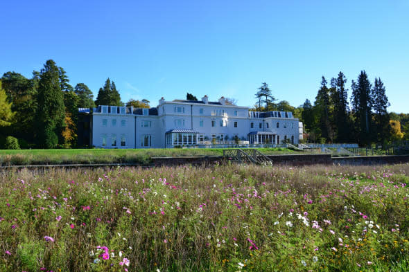 18th century Coworth Park Hotel in autumn, Blacknest Road, Ascot, Berkshire, England, United Kingdom