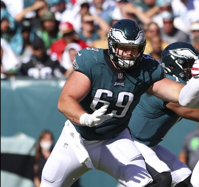 Landon Dickerson on his rookie debut not living up to the Eagles