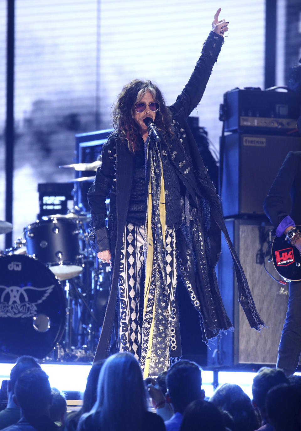 Steven Tyler, of the musical group Aerosmith, performs at the 62nd annual Grammy Awards on Sunday, Jan. 26, 2020, in Los Angeles. (Photo by Matt Sayles/Invision/AP)