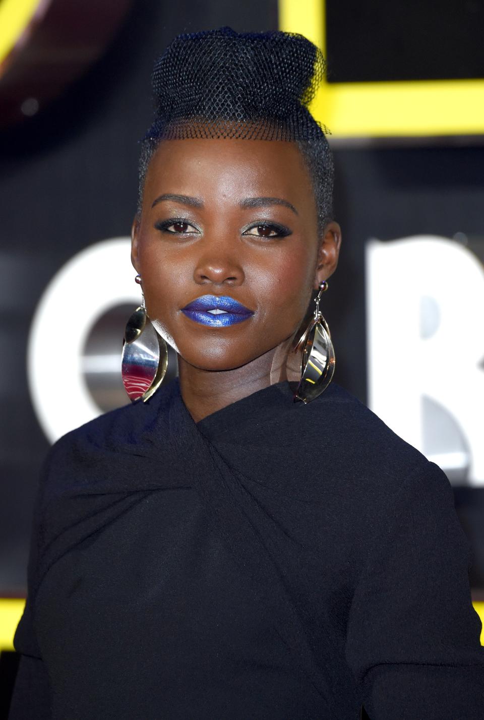 LONDON, ENGLAND - DECEMBER 16: Lupita Nyong'o attends the European Premiere of "Star Wars: The Force Awakens" at Leicester Square on December 16, 2015 in London, England. (Photo by Karwai Tang/WireImage)