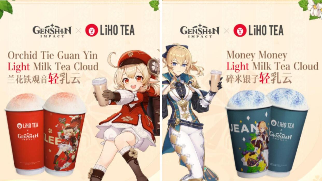 Genshin Impact has partnered with popular Singaporean beverage brand LiHO TEA to release exclusive drinks featuring beloved characters Klee and Jean. (Photos: HoYoverse, LiHO TEA)