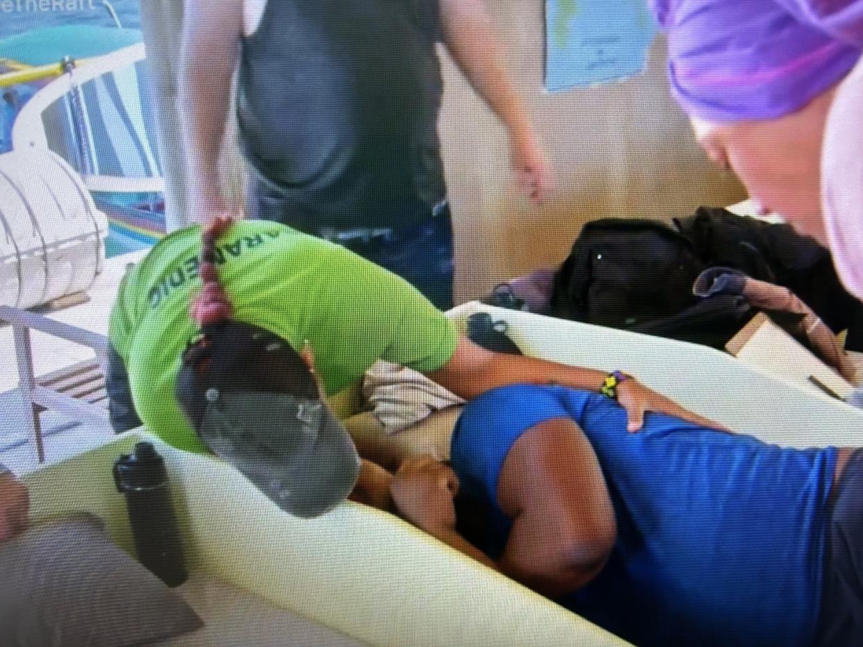 Jonathan Dade is treated for a seizure on 'Survive the Raft.'