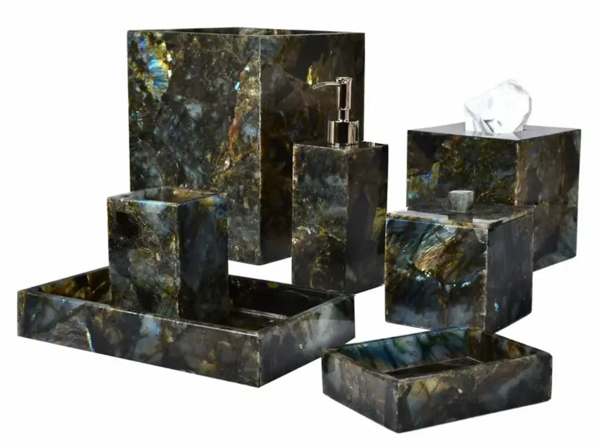 Mike + Ally Taj Gemstone Labradorite Bath Accessories